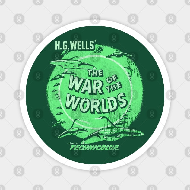 Vintage Distressed War of the Worlds Sci Fi Classic Magnet by darklordpug